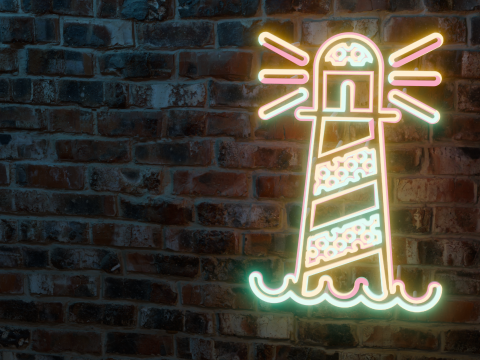 Lighthouse Neon Sign 3D Model