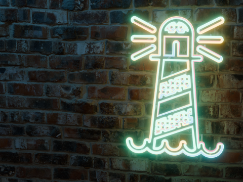 Lighthouse Neon Sign 3D Model
