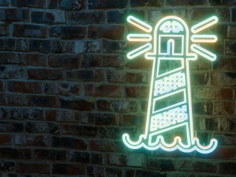 Lighthouse Neon Sign 3D Model