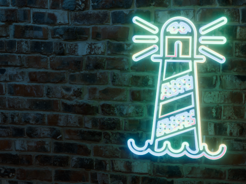 Lighthouse Neon Sign 3D Model