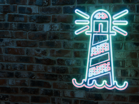 Lighthouse Neon Sign 3D Model