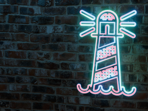 Lighthouse Neon Sign 3D Model