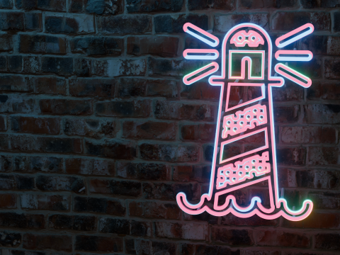 Lighthouse Neon Sign 3D Model
