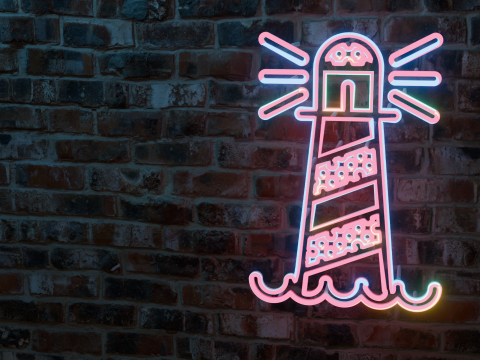 Lighthouse Neon Sign 3D Model
