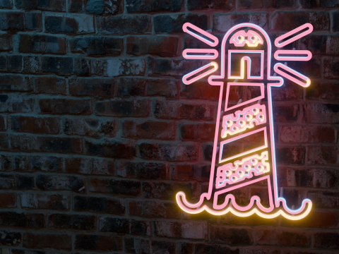 Lighthouse Neon Sign 3D Model