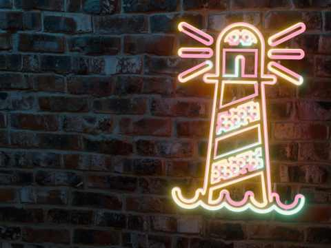 Lighthouse Neon Sign 3D Model