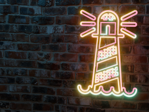 Lighthouse Neon Sign 3D Model