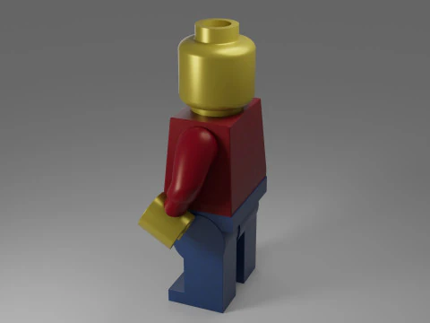 Minifigura cl&aacute;ssica estilizada do Block-Man Modelo 3D