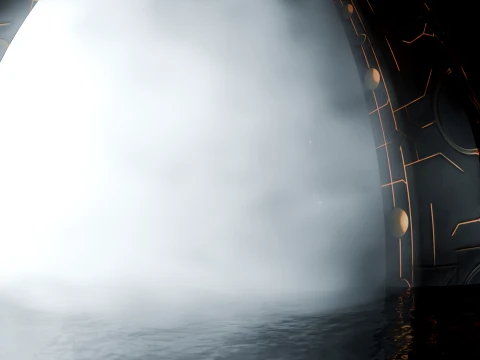 Sci-Fi Gothic Monoliths with Angel Statue 3D Model