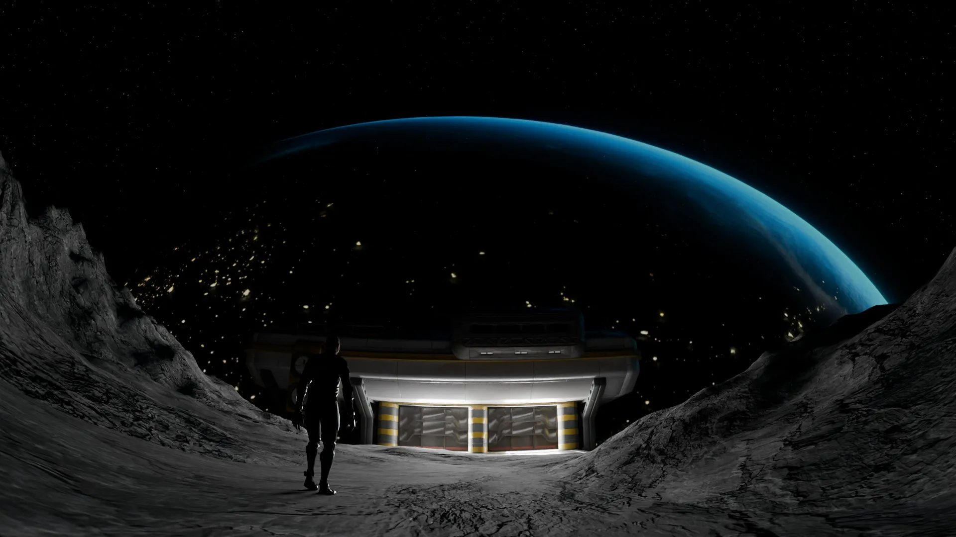 Sci-Fi Lunar Outpost Moon Base 3D Model .c4d .max .obj .3ds .fbx .stl .blend