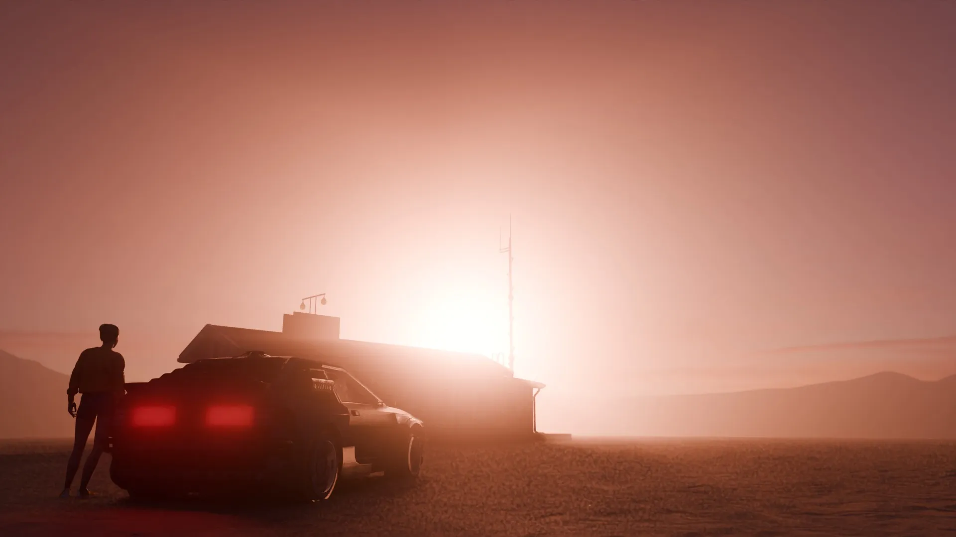 Cinematic Cyberpunk Desert Outpost 3D Model .c4d .max .obj .3ds .fbx .stl .blend