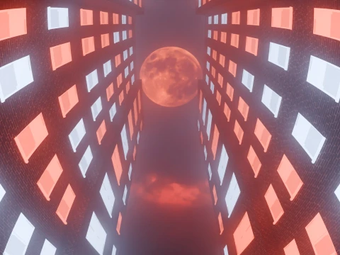 양식화된 로우 폴리 아파트 건물 3D 모델