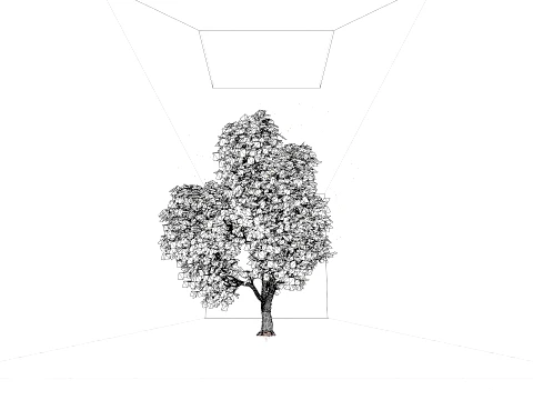 Cinematic Mystical Tree with Glowing Fireflies 3D Model