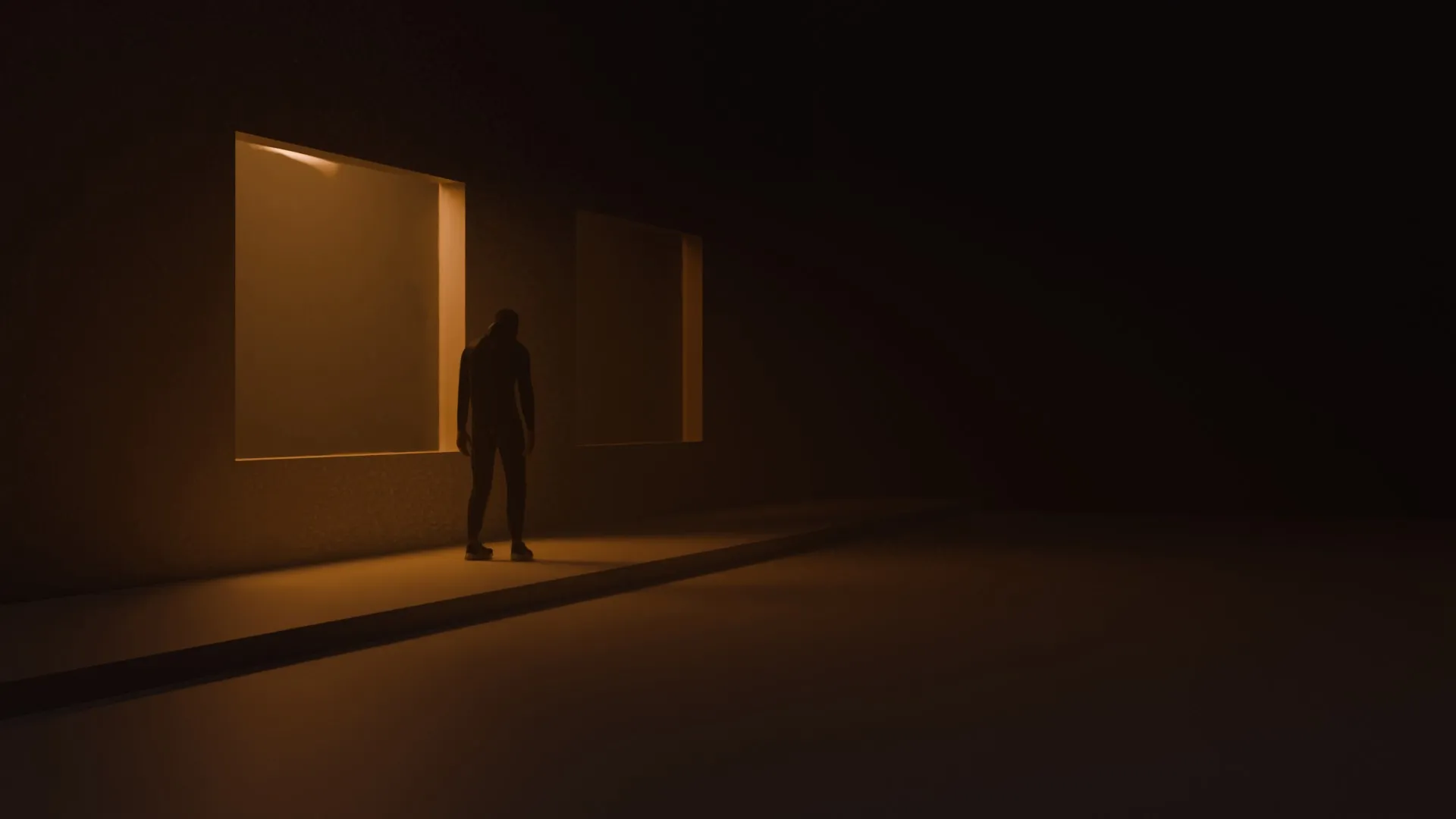 Minimalist Cinematic Architectural Scene 3D Model .c4d .max .obj .3ds .fbx .stl .blend 