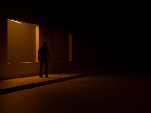 Minimalist Cinematic Architectural Scene 3D Model