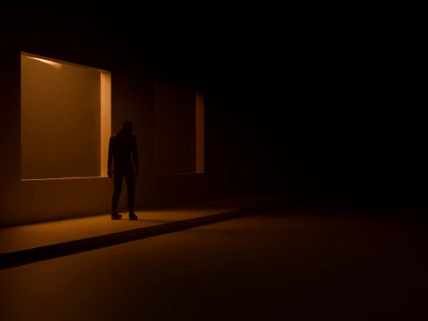 Minimalist Cinematic Architectural Scene 3D Model
