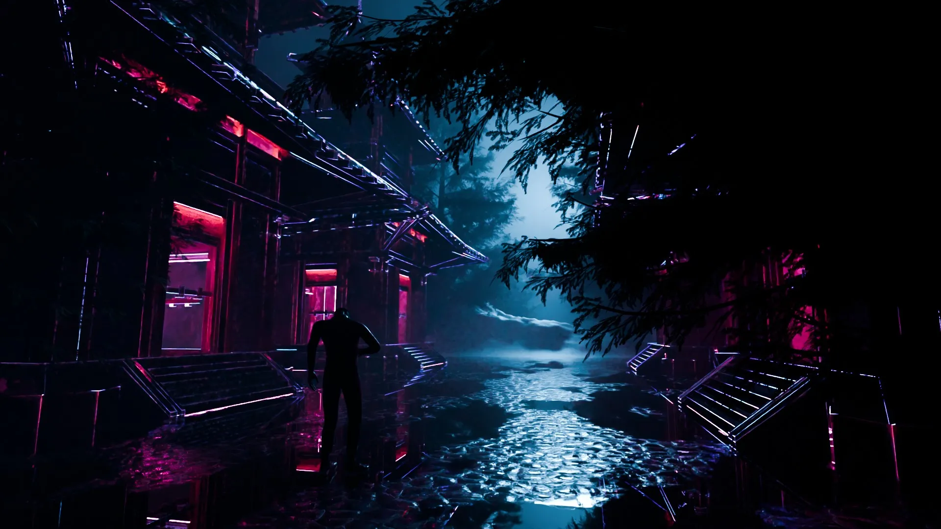 Cyberpunk Neo-Tokyo Alleyway Shrine Environment 3D Model .c4d .max .obj .3ds .fbx .stl .blend 