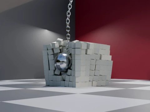 Wrecking Ball Physics Simulation Asset 3D Model