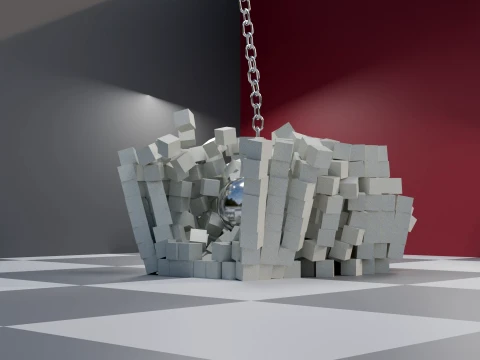 Wrecking Ball Physics Simulation Asset 3D Model