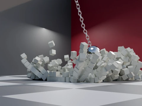 Wrecking Ball Physics Simulation Asset 3D Model