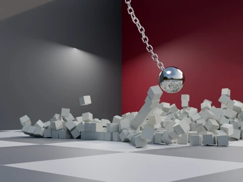 Wrecking Ball Physics Simulation Asset 3D Model