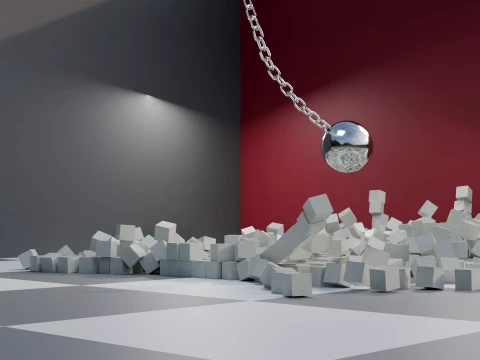 Wrecking Ball Physics Simulation Asset 3D Model