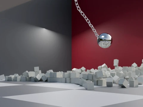 Wrecking Ball Physics Simulation Asset 3D Model