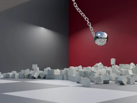Wrecking Ball Physics Simulation Asset 3D Model