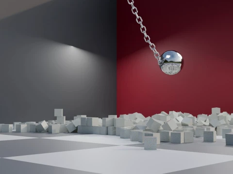 Wrecking Ball Physics Simulation Asset 3D Model