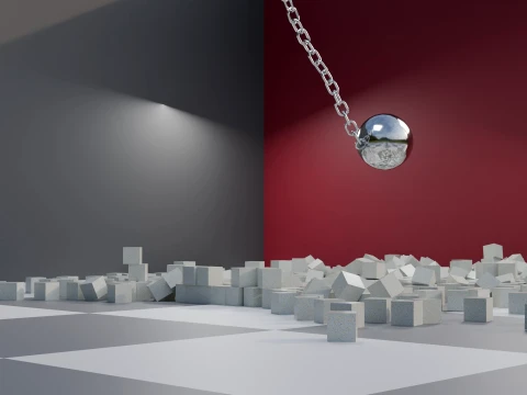 Wrecking Ball Physics Simulation Asset 3D Model