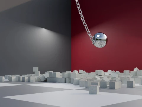 Wrecking Ball Physics Simulation Asset 3D Model