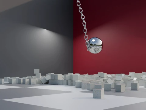 Wrecking Ball Physics Simulation Asset 3D Model