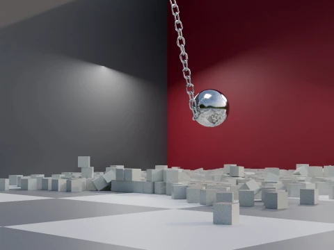 Wrecking Ball Physics Simulation Asset 3D Model