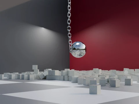 Wrecking Ball Physics Simulation Asset 3D Model