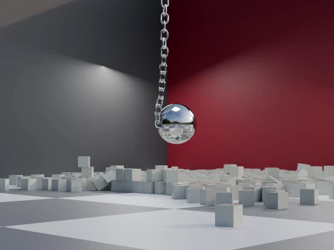 Wrecking Ball Physics Simulation Asset 3D Model