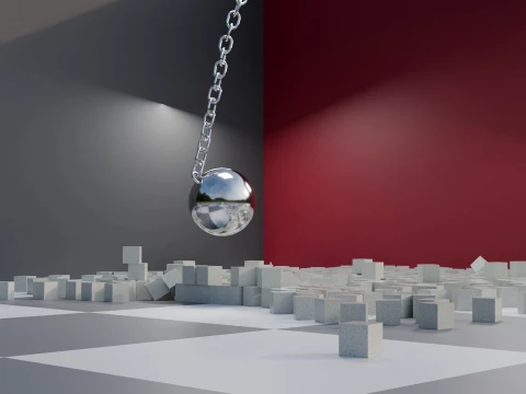 Wrecking Ball Physics Simulation Asset 3D Model