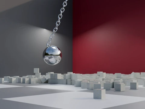 Wrecking Ball Physics Simulation Asset 3D Model