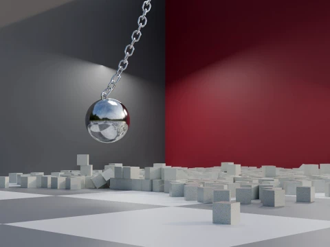 Wrecking Ball Physics Simulation Asset 3D Model