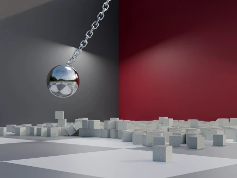 Wrecking Ball Physics Simulation Asset 3D Model