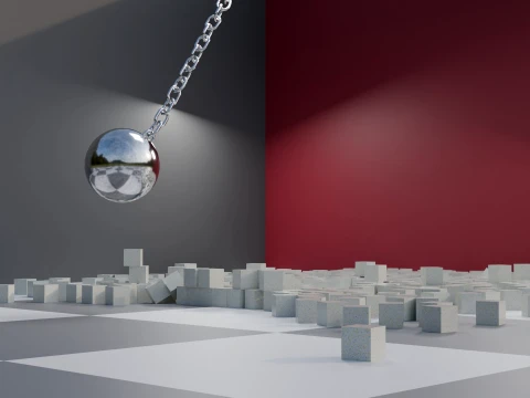 Wrecking Ball Physics Simulation Asset 3D Model