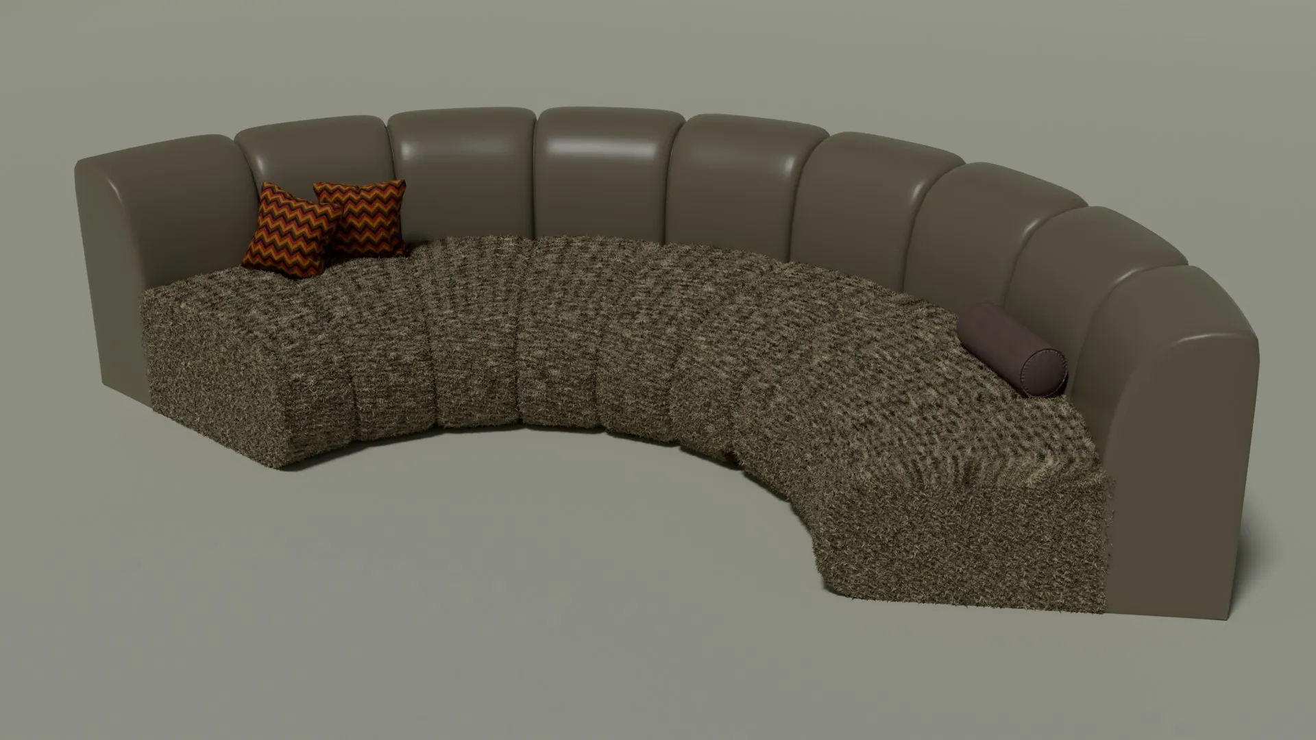 Modern Curved Sectional Sofa 3D Model .c4d .max .obj .3ds .fbx .stl .blend 