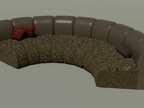Canap&eacute; sectionnel incurv&eacute; moderne Modèle 3D