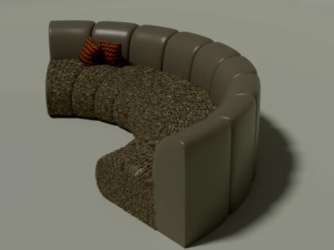 Modern Curved Sectional Sofa 3D Model