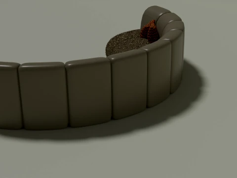 Modern Curved Sectional Sofa 3D Model