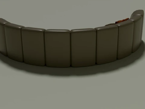 Modern Curved Sectional Sofa 3D Model