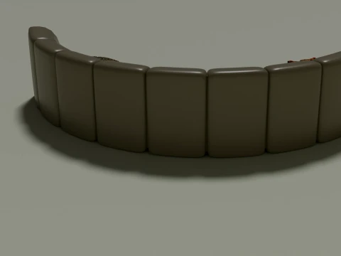 Modern Curved Sectional Sofa 3D Model