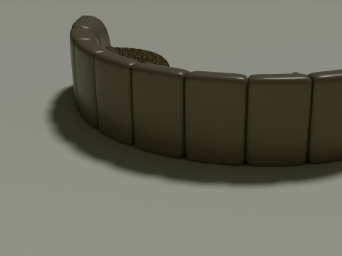 Modern Curved Sectional Sofa 3D Model