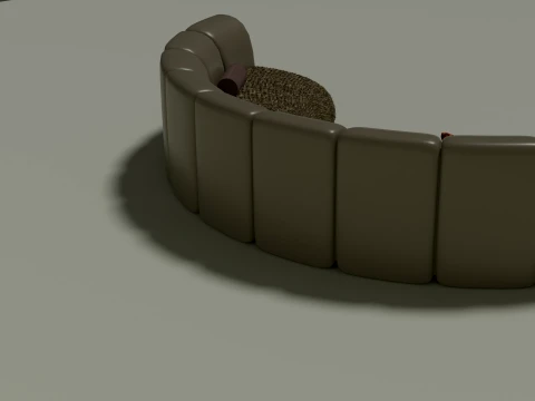 Modern Curved Sectional Sofa 3D Model