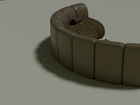 Modern Curved Sectional Sofa 3D Model
