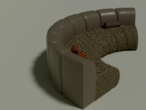 Modern Curved Sectional Sofa 3D Model